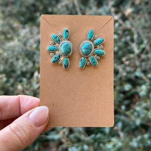 Jewelry - Turquoise Concho Earrings